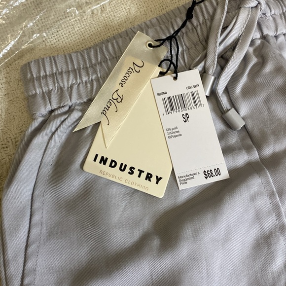 NWT Industry Republic Clothing drawstring light grey cargo pants size S/P - Picture 4 of 11